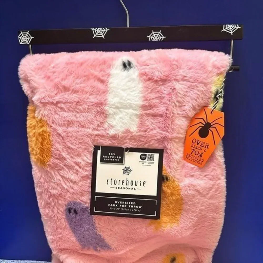 Halloween GHOSTS faux fur Throw Oversized blanket